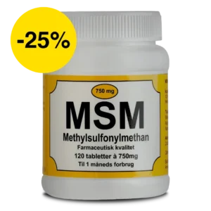 MSM 750 mg tabletter styrker muskler, sener og ledbånd