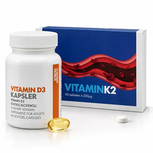 Vitamin D3 og Vitamin K2 kosttilskud fra Stroh Medico
